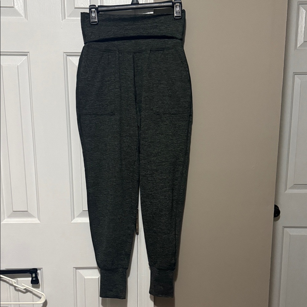 Offline by Aerie Green Black spacedye High-Waisted Foldover Joggers [XS] NWT